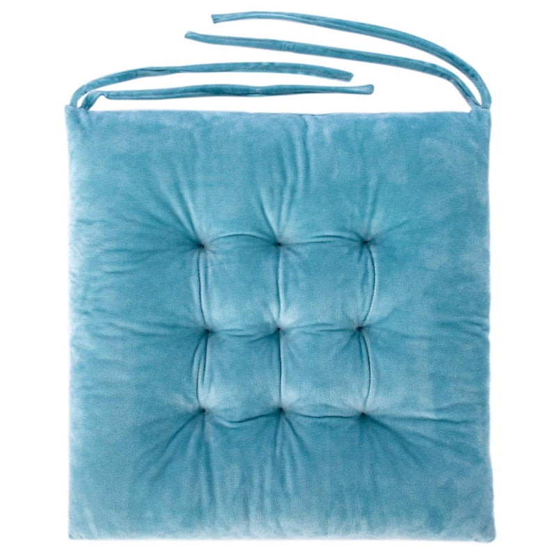 WONDER MIRACLE 4 Pack Seat Cushion/Chair Cushion Pads for Dining Chairs, Office Chair, Floor, Machine Wash & Dryer Friendly (Flannel 16"Ã—16", Light Blue) - Image 2